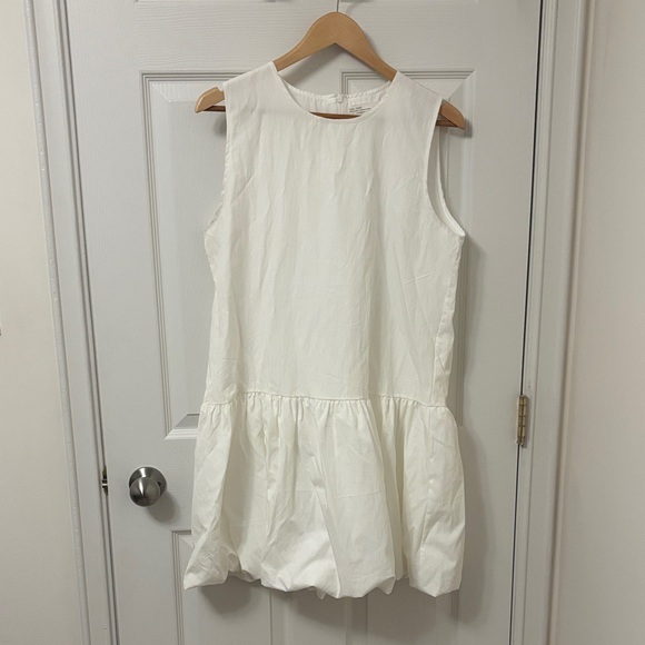 OAK + FORT White Bubble Hem Mini Dress - Picture 3 of 6